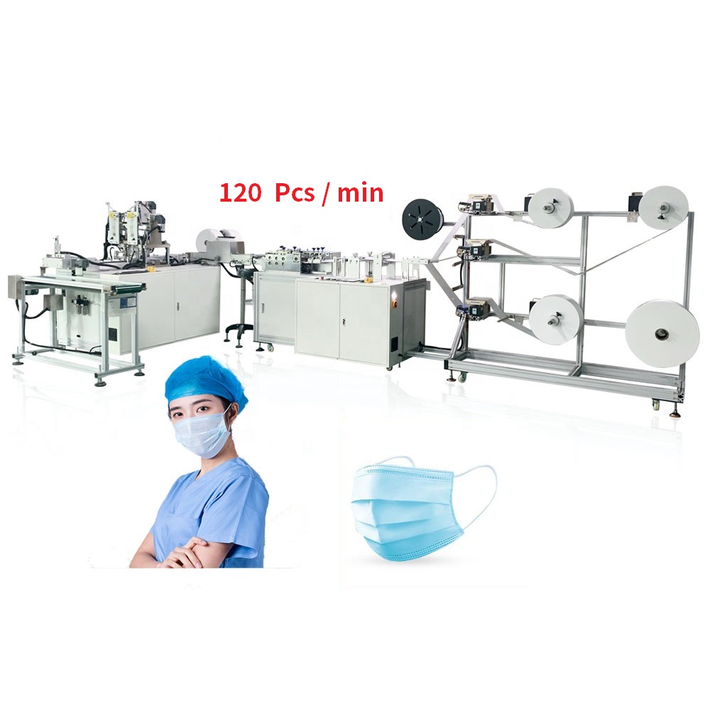 Full Automatic 3 Ply Disposable Mask Production Line 1+1